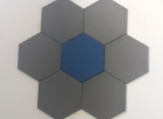 Espuma Acústica Hexagonal - Azul